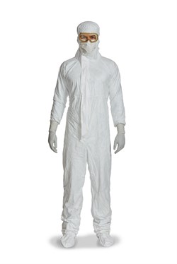DuPont Tyvek IsoClean hooded coverall